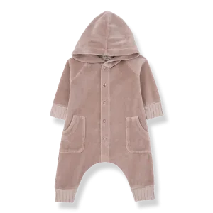 1  IN THE FAMILY ROSE VELOUR ROMPER