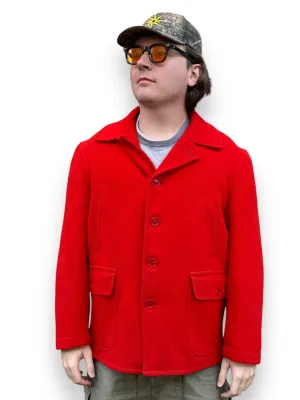 1940s J.O. Ballard & CO Red Wool Hunting Jacket SZ XL
