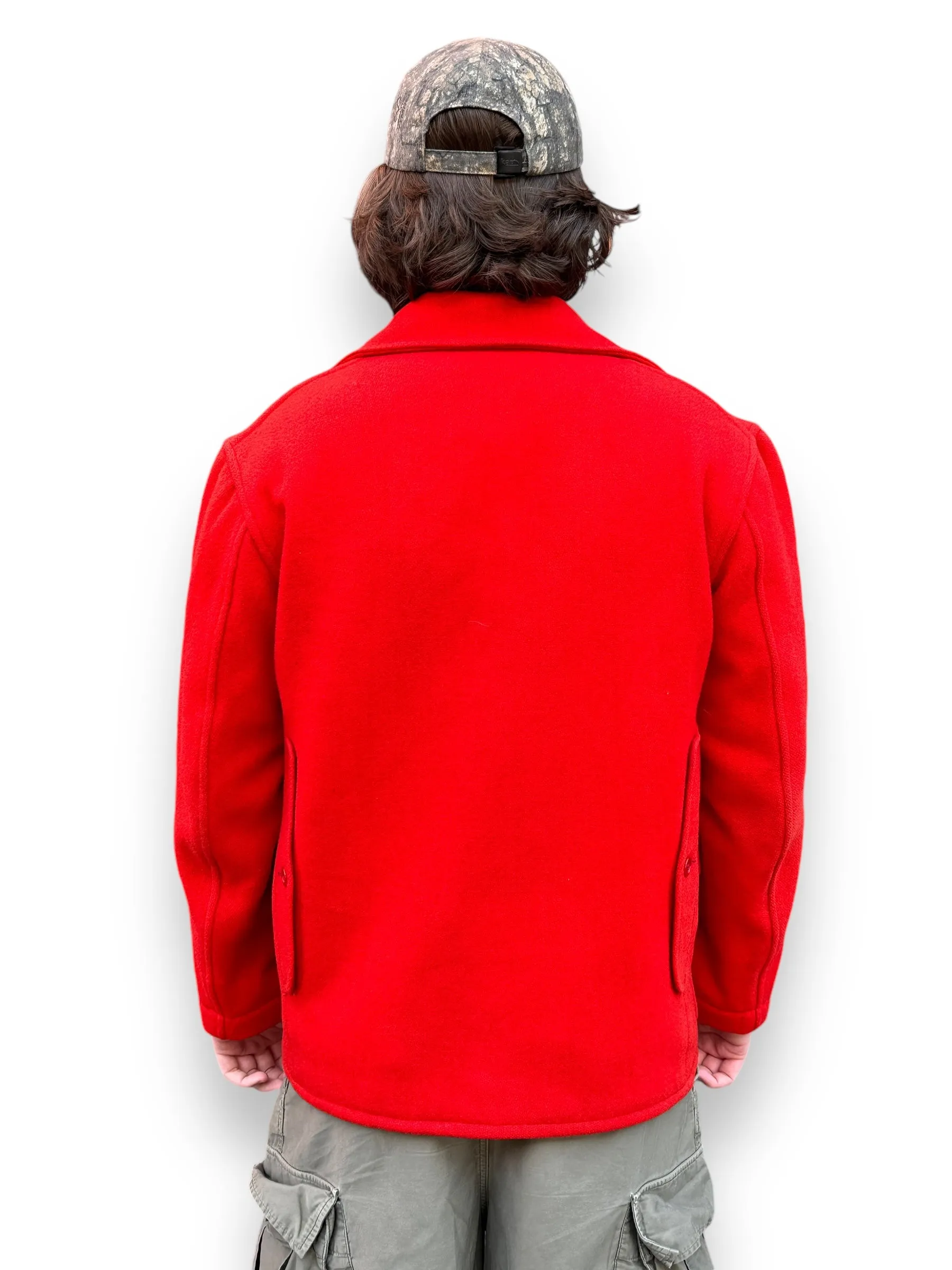 1940s J.O. Ballard & CO Red Wool Hunting Jacket SZ XL