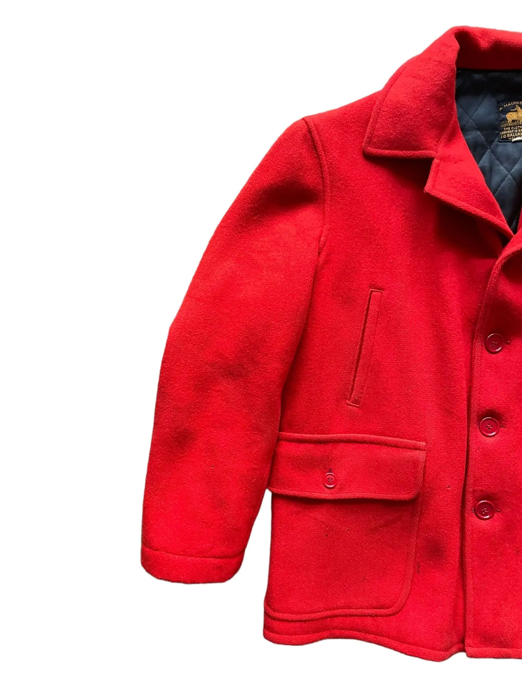 1940s J.O. Ballard & CO Red Wool Hunting Jacket SZ XL