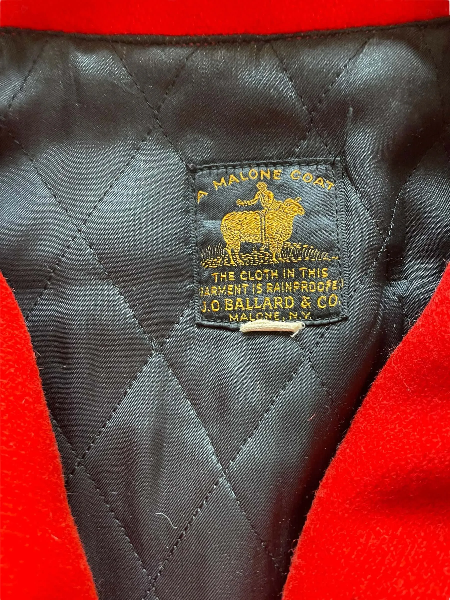 1940s J.O. Ballard & CO Red Wool Hunting Jacket SZ XL