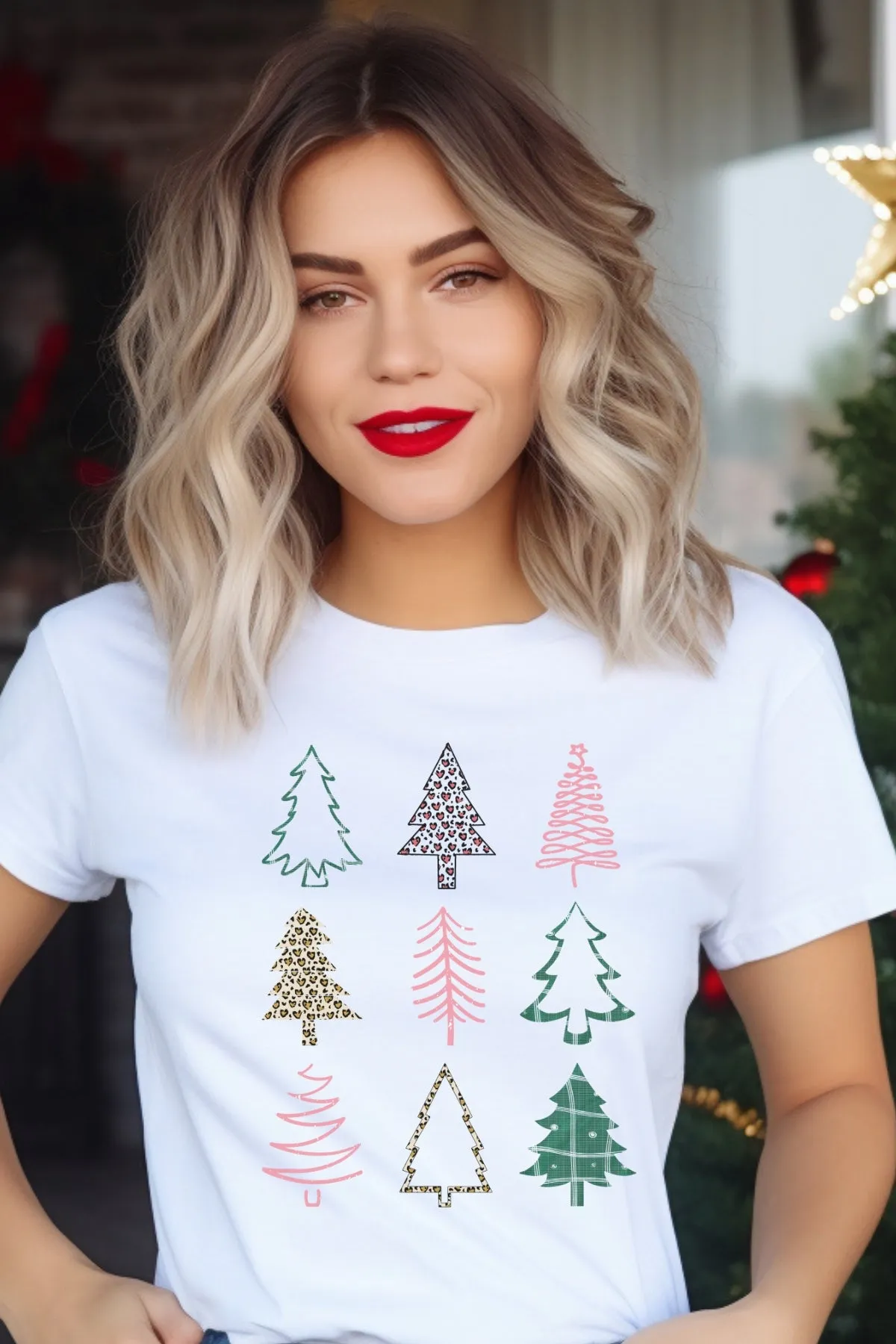 Abstract Christmas Tree Graphic Tee