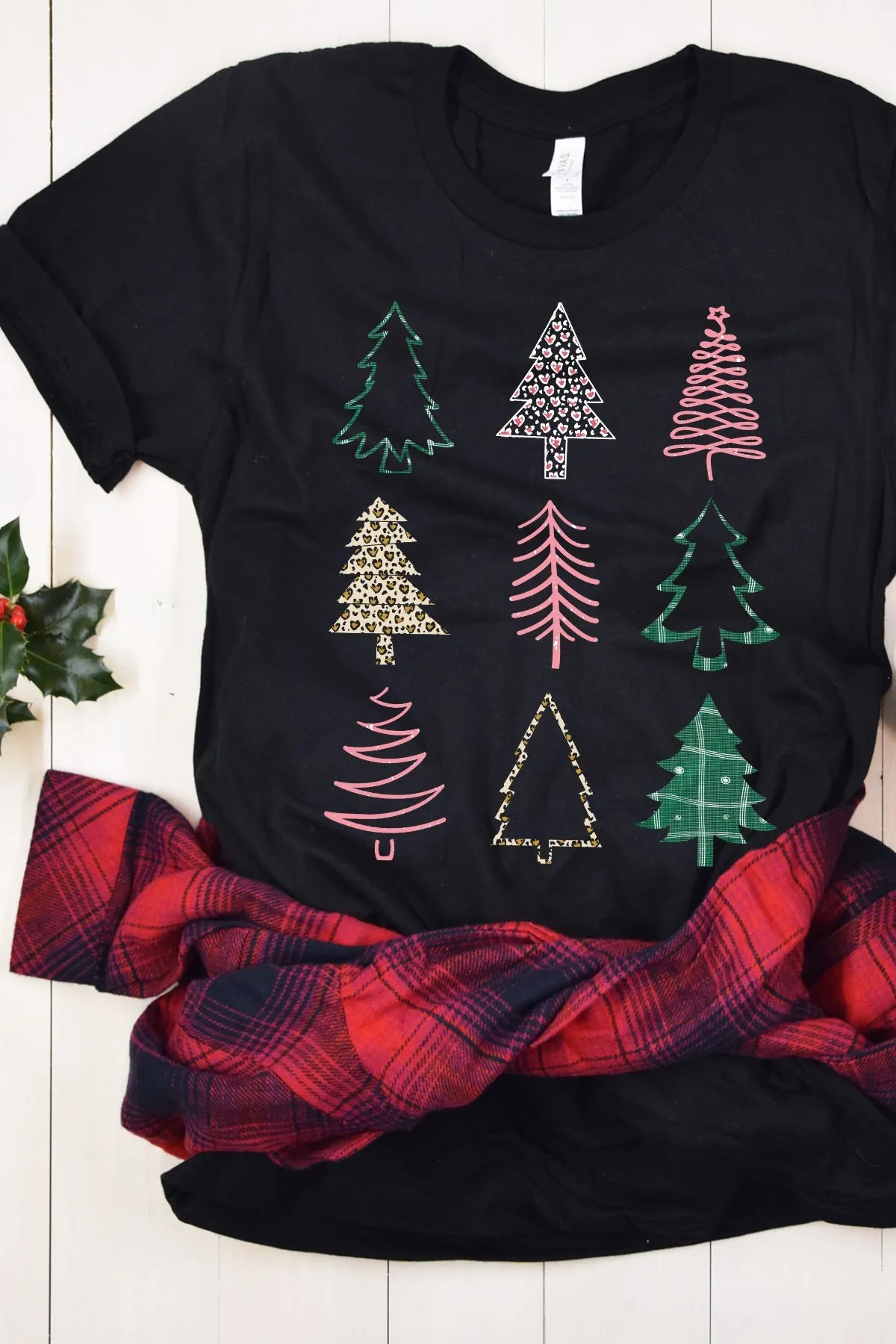 Abstract Christmas Tree Graphic Tee