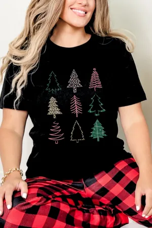 Abstract Christmas Tree Graphic Tee
