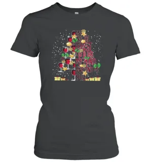 And Into The Forest I Go To Lose My I Christmas Wine Tree Women Cotton T-Shirt