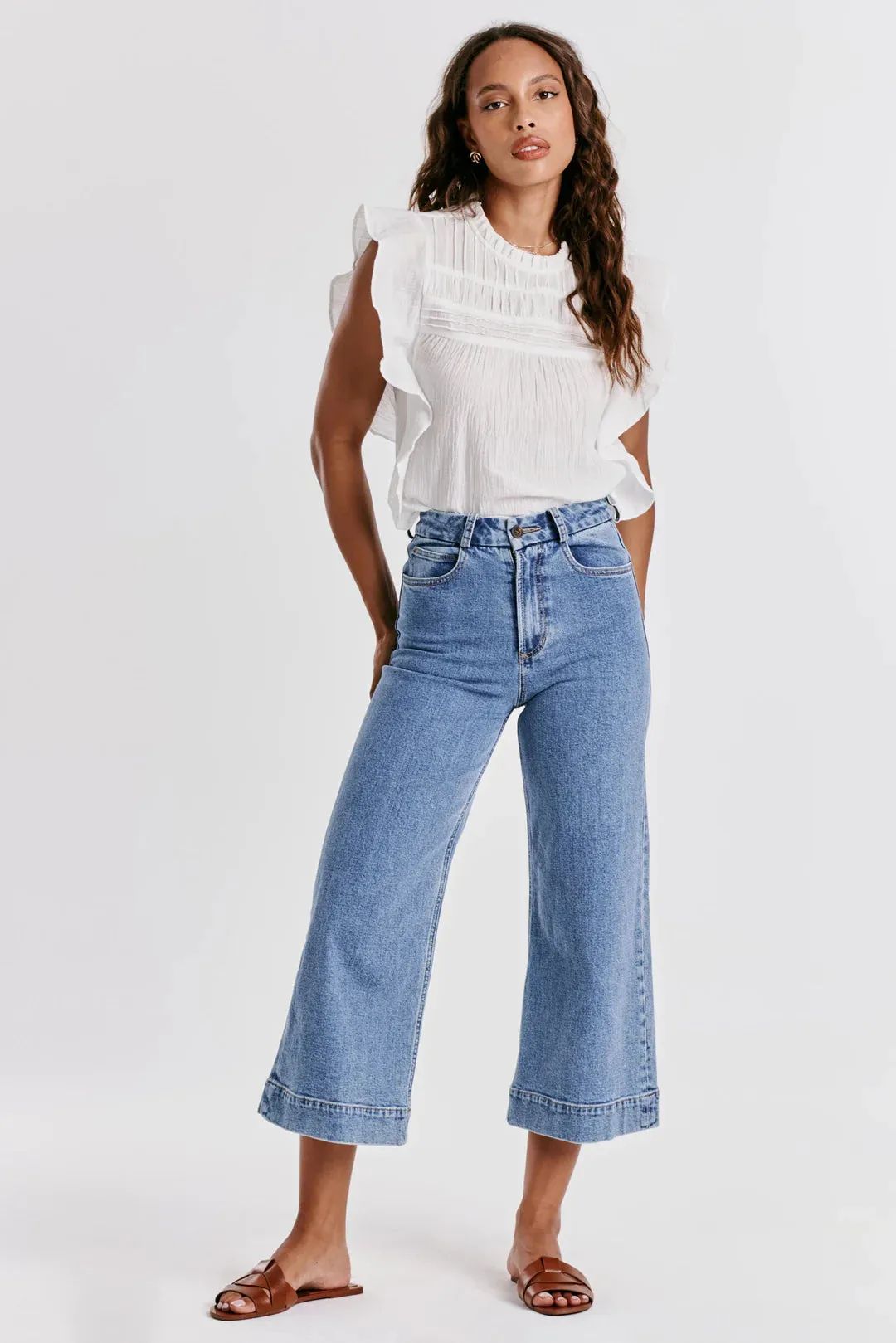 AUDREY WIDE LEG CROP JEANS