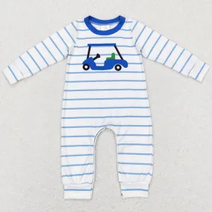 Baby Boys Romper Golf Blue Stripes Long Sleeve Rompers LR0848