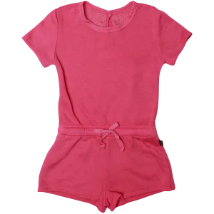 Barbie Pink Short Sleeve Tie-Waist Romper