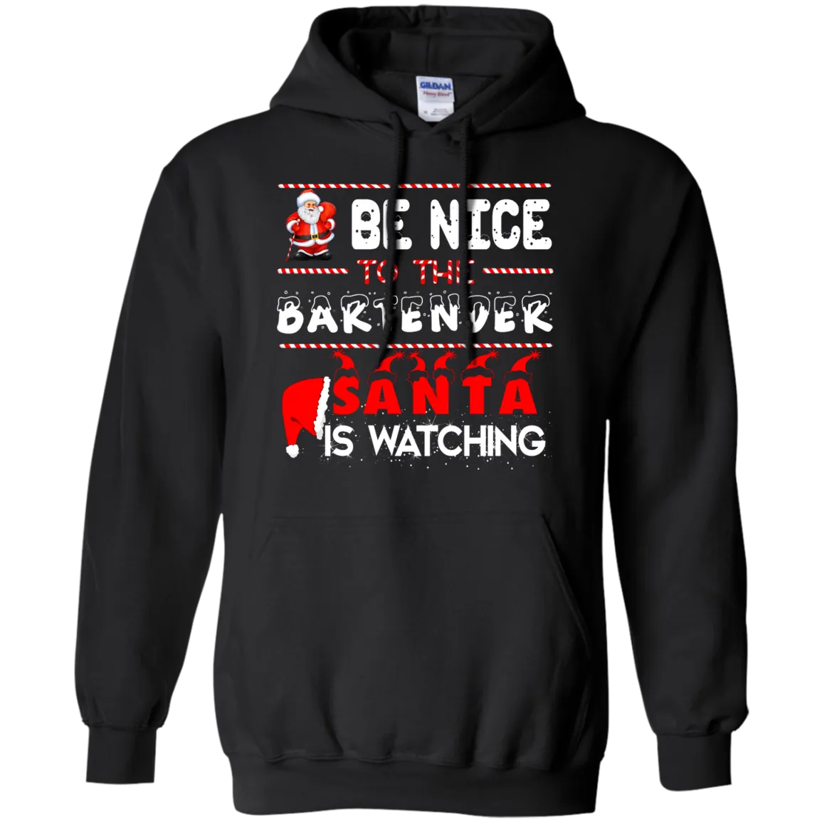Be Nice to the Bartender Santa is Watching Shirt, Hoodie, Tank