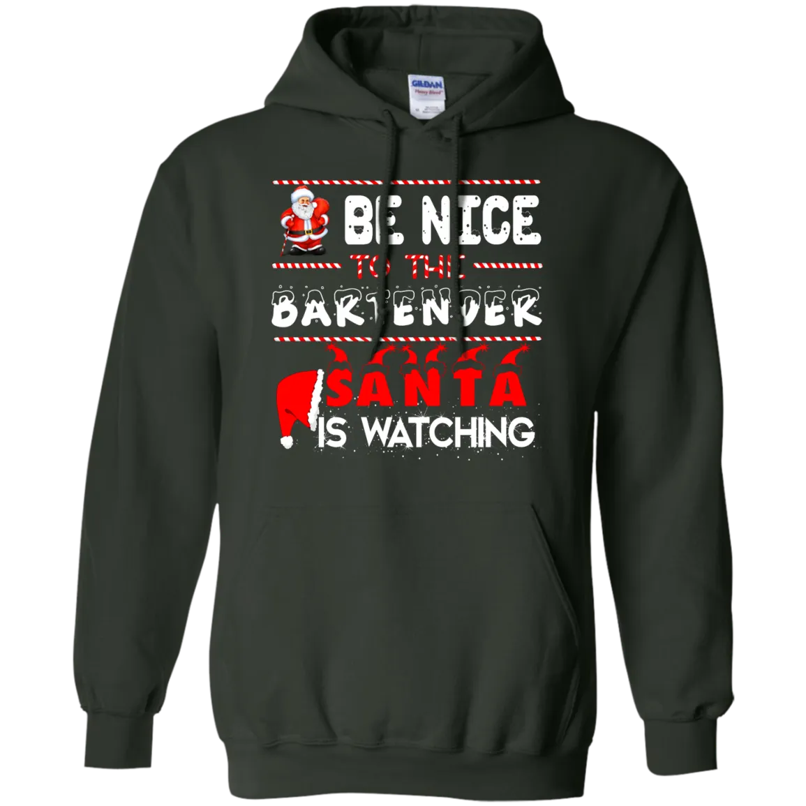 Be Nice to the Bartender Santa is Watching Shirt, Hoodie, Tank