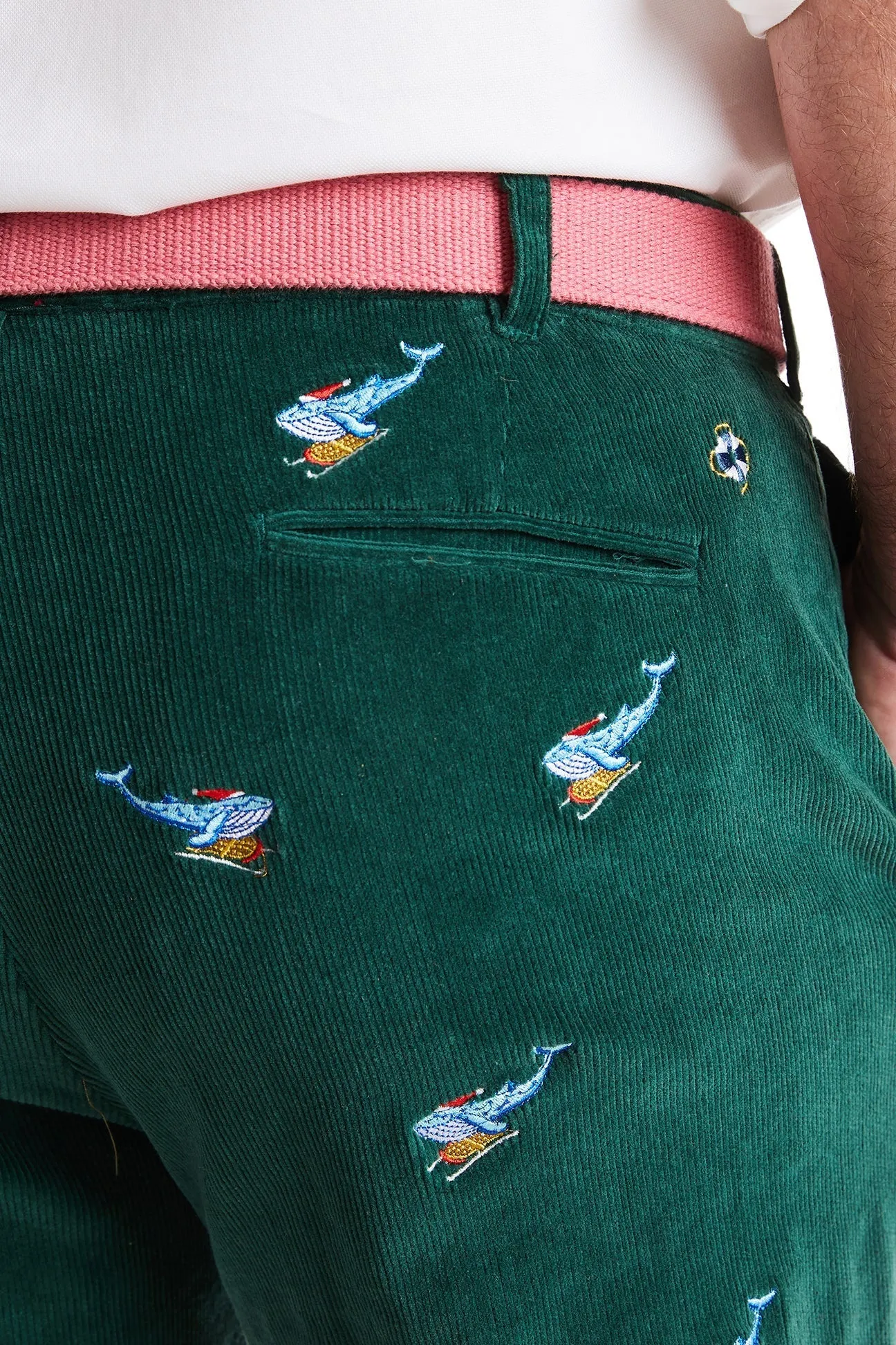Beachcomber Corduroy Pant Hunter with Nantucket Christmas Sleigh Ride