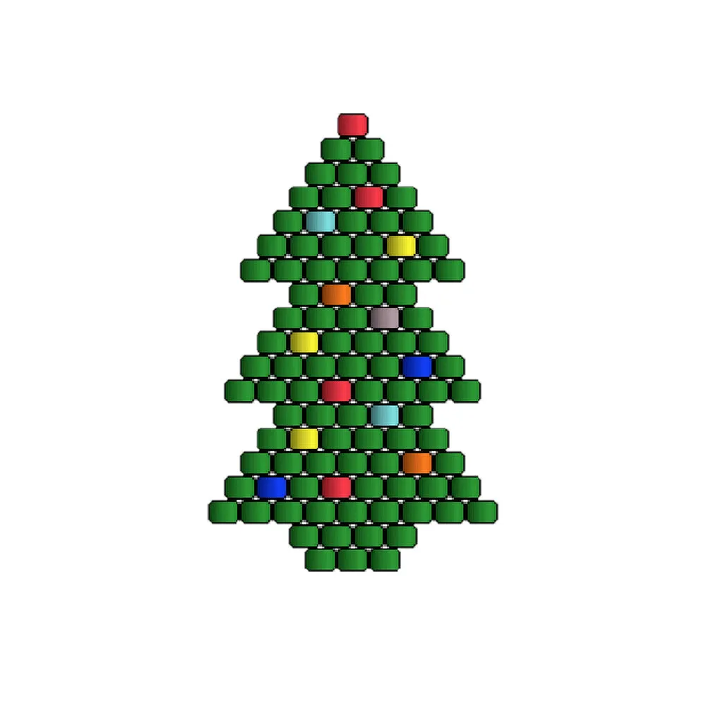 Beaded Christmas Tree Earrings