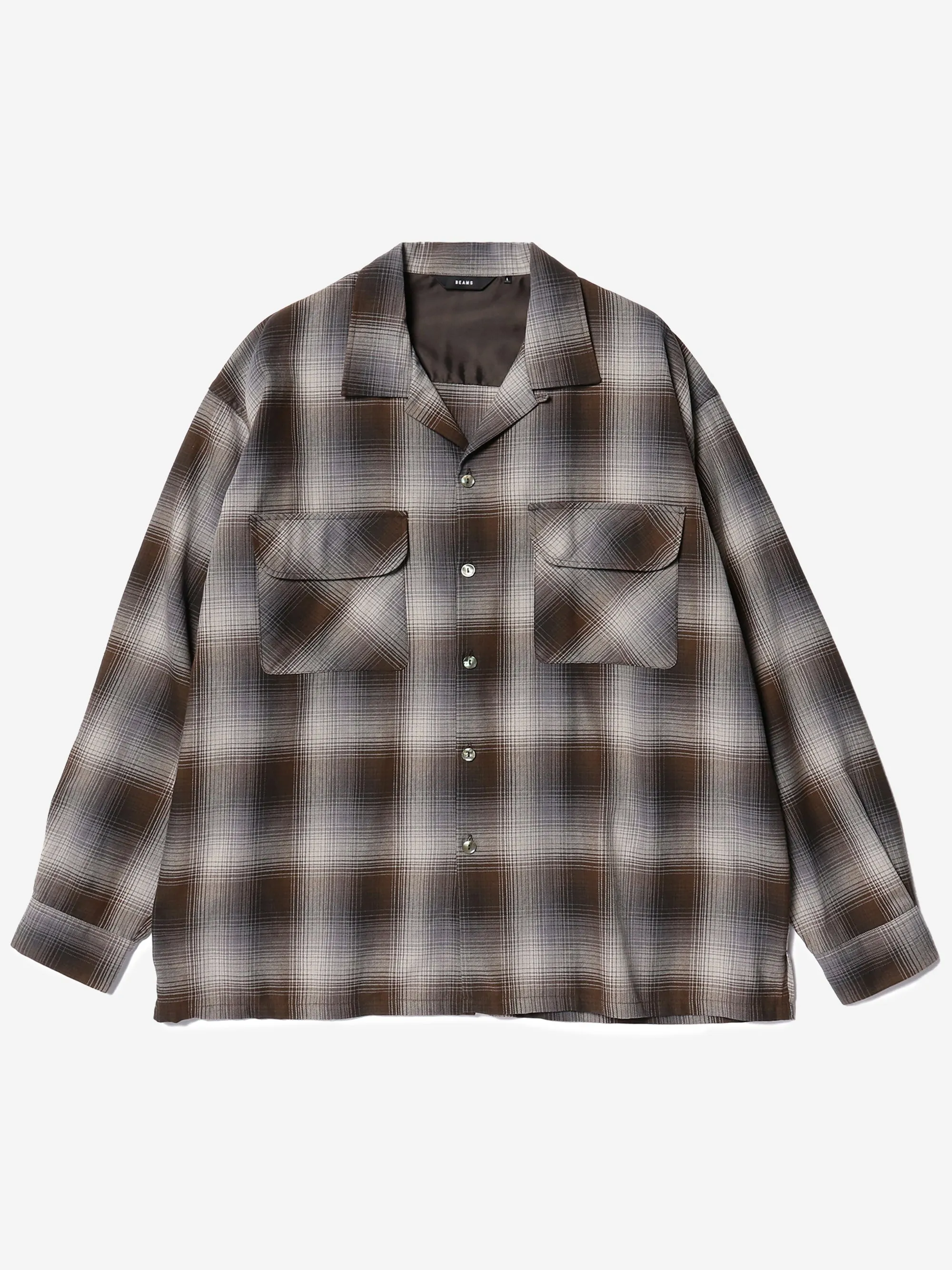 Beams Ombre Open Collar - Brown
