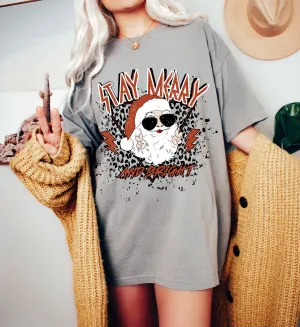 Bella or Comfort Colors Stay Merry and Bright Santa Rockin' Tee/ Super Cute Christmas Shirt