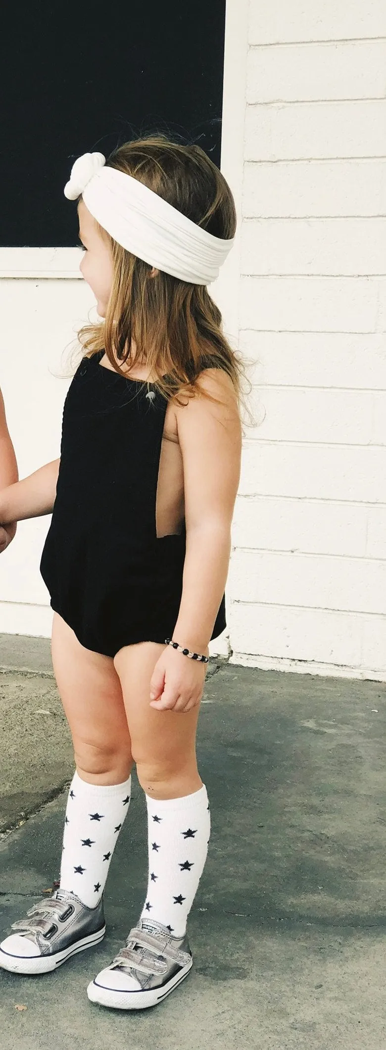 Black Boho Baby Romper