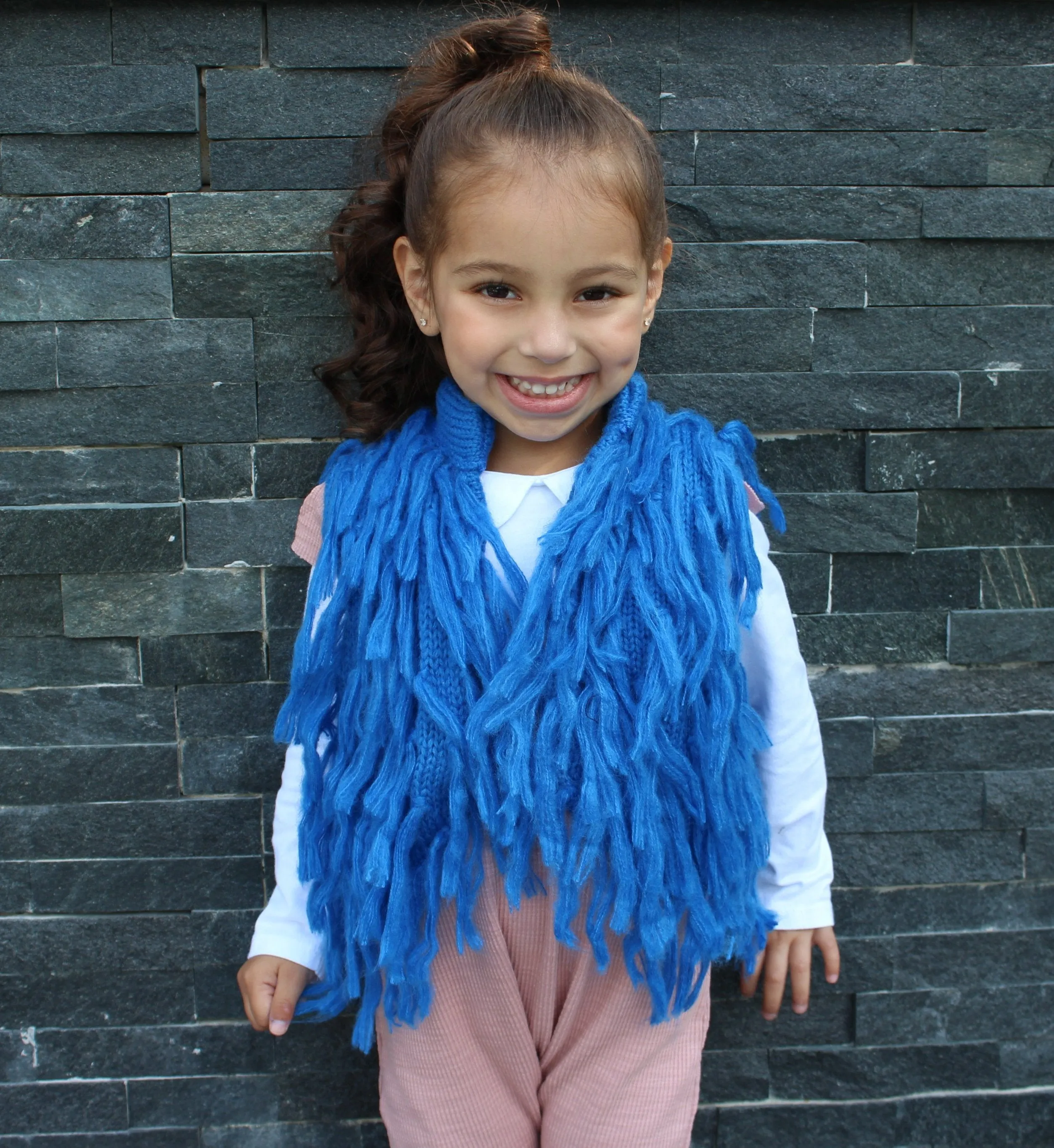 Blue Fringe Vest