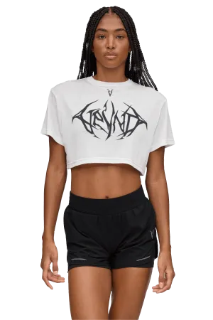 BOXY T-SHIRT BLACK VEINS GRAPHIC - Optic White