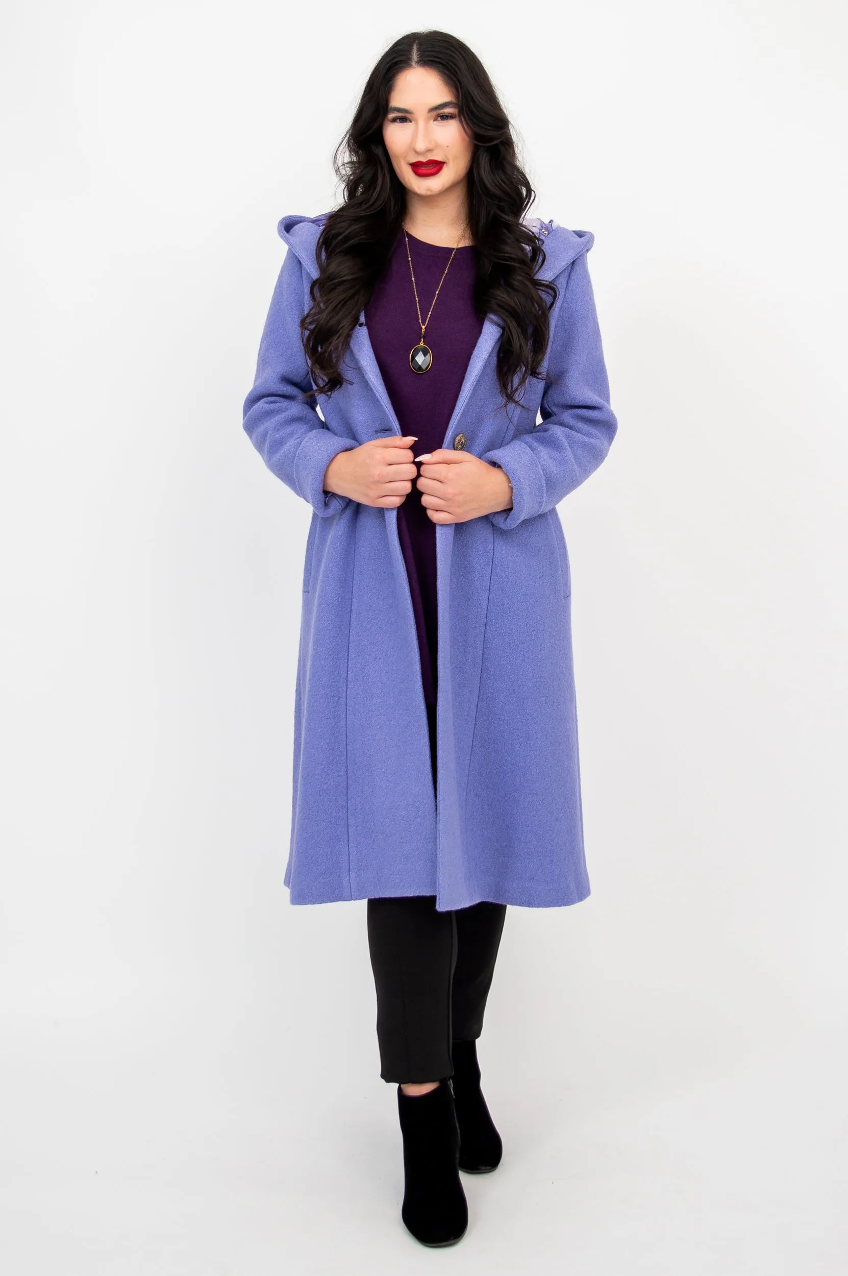 Britt Coat, Amethyst, Boiled Wool