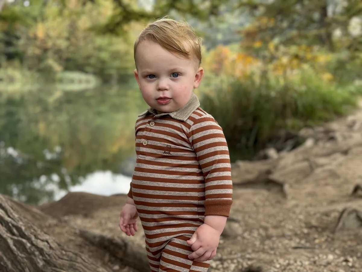 Brown/Beige Stripe Kingston Polo Rompe