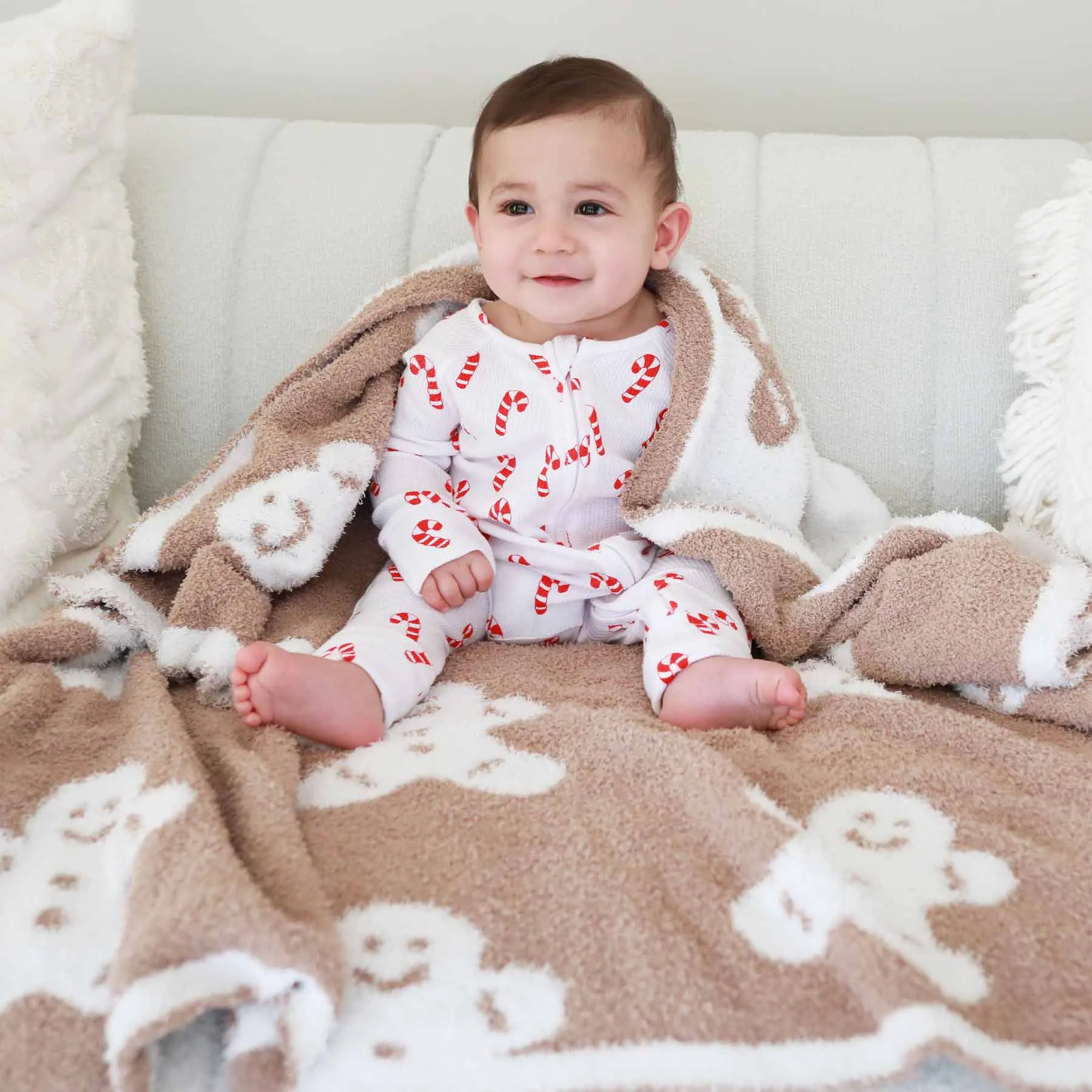Candy Cane Lane Waffle Convertible Zip Romper*