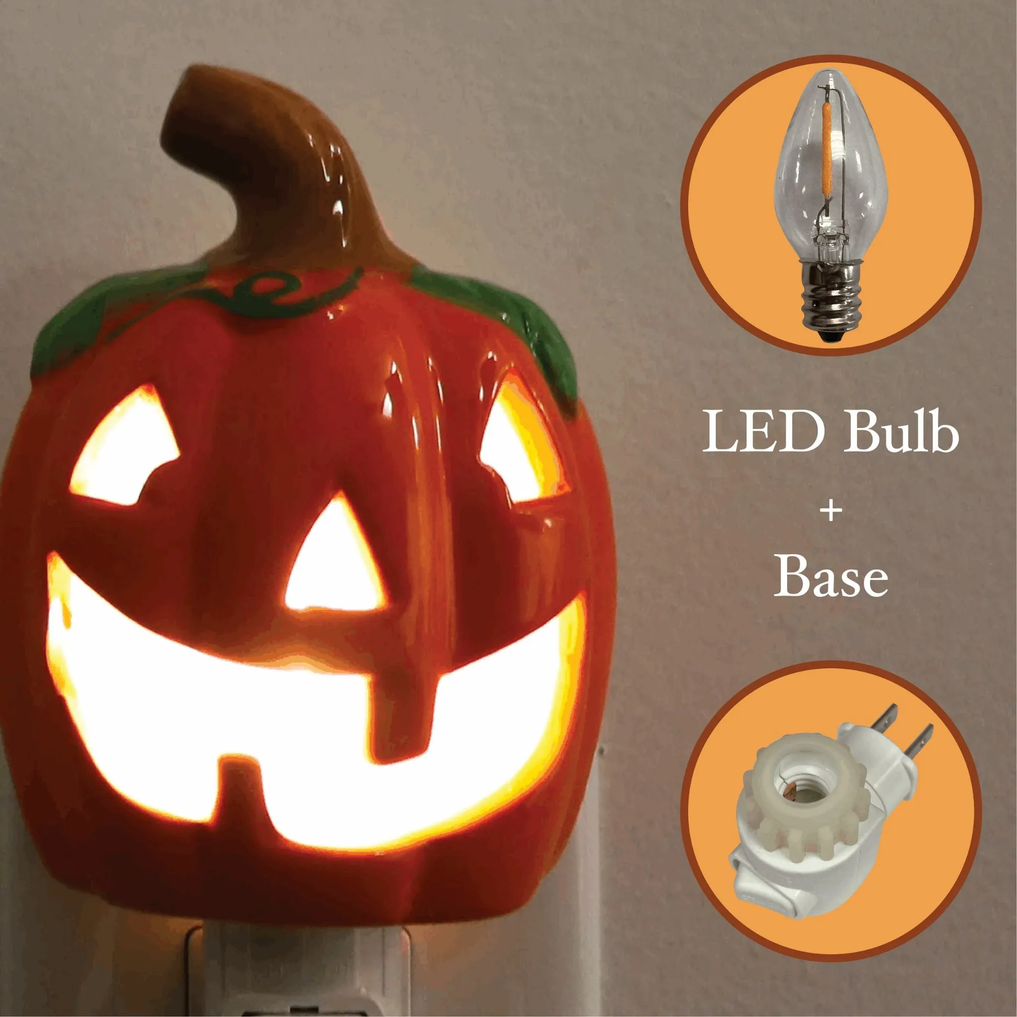 Ceramic Christmas Pumpkin Night Light