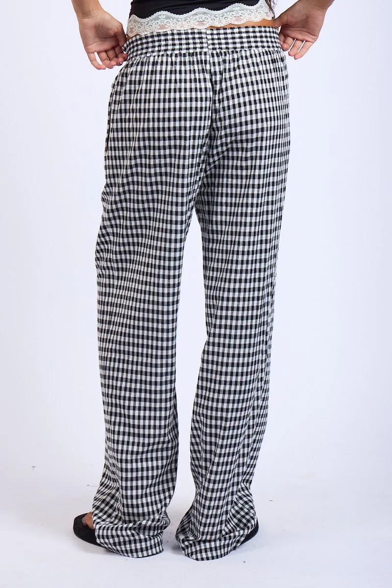 Checkered Boxer Pants - Black