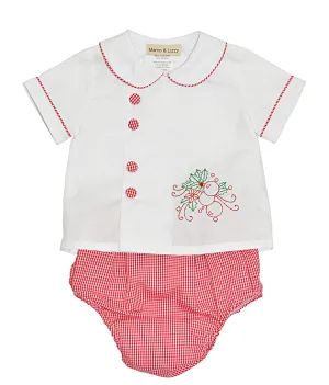Christmas  baby shirt and diaper cover set