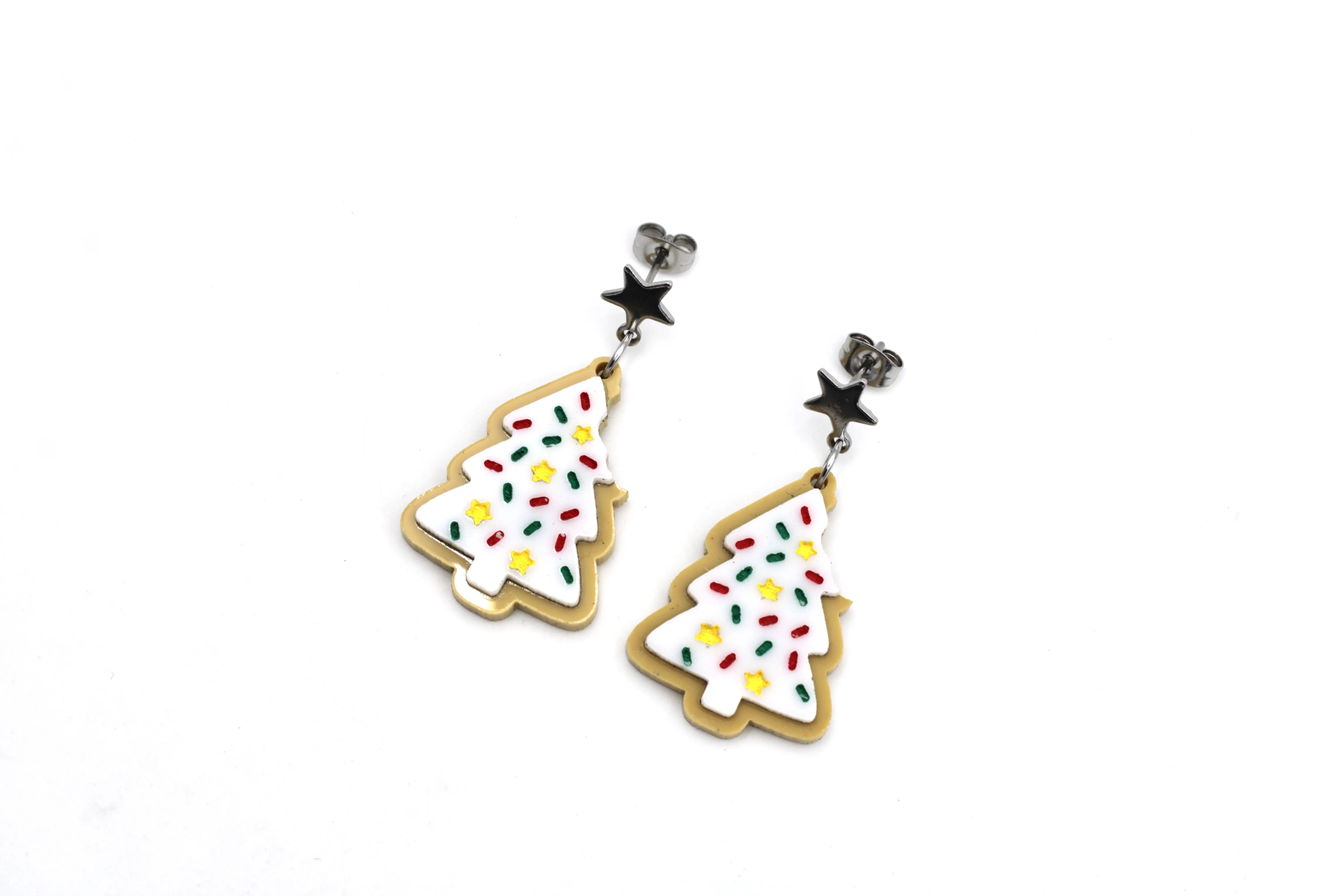 Christmas Tree Cookie Earrings