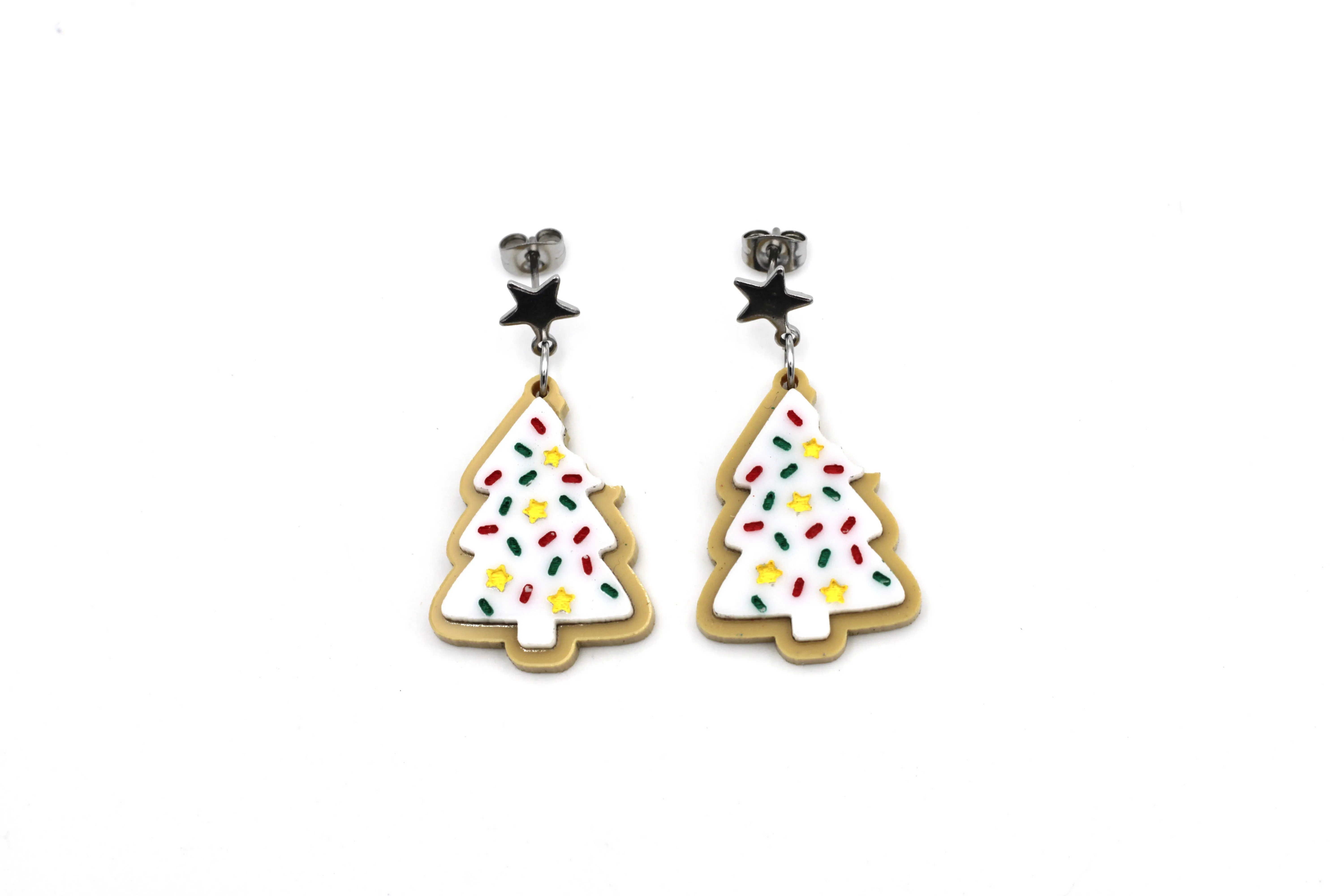Christmas Tree Cookie Earrings