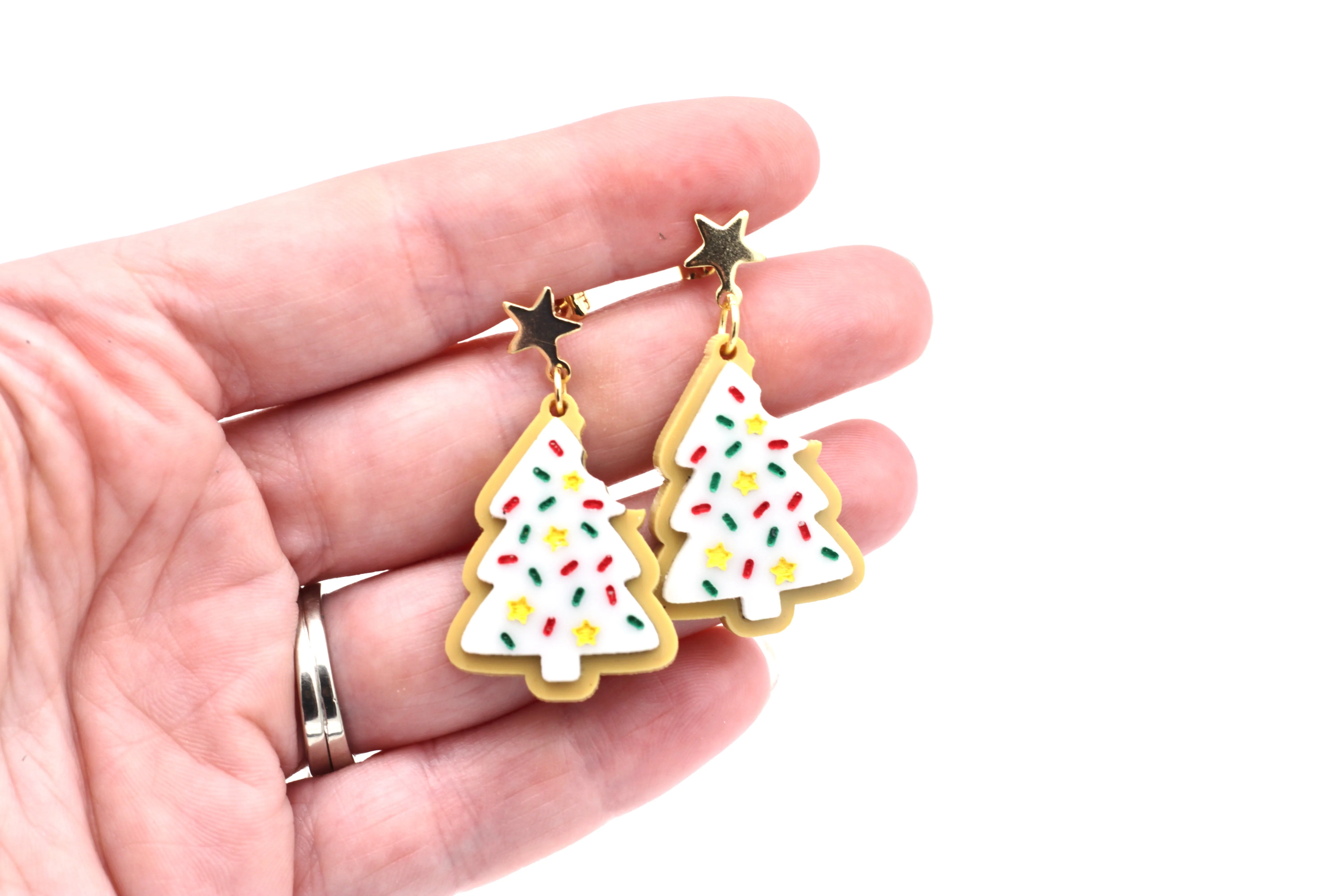 Christmas Tree Cookie Earrings