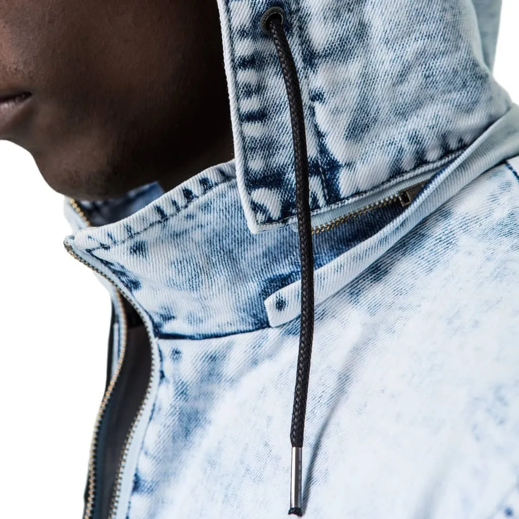 Compound Denim Pullover Jacket - Acid Wash