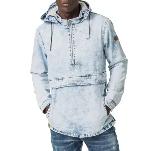 Compound Denim Pullover Jacket - Acid Wash