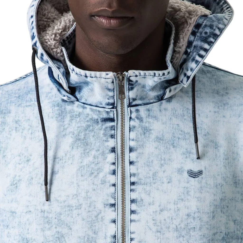 Compound Denim Pullover Jacket - Acid Wash