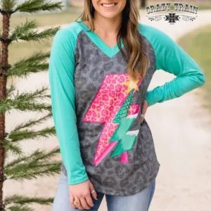 Crazy Train Electric Christmas Tree Graphic Top