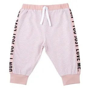 Don't You Just Love Me Drawstring Girls Pants | Blush Pink Jogger | Size 6-12 Months