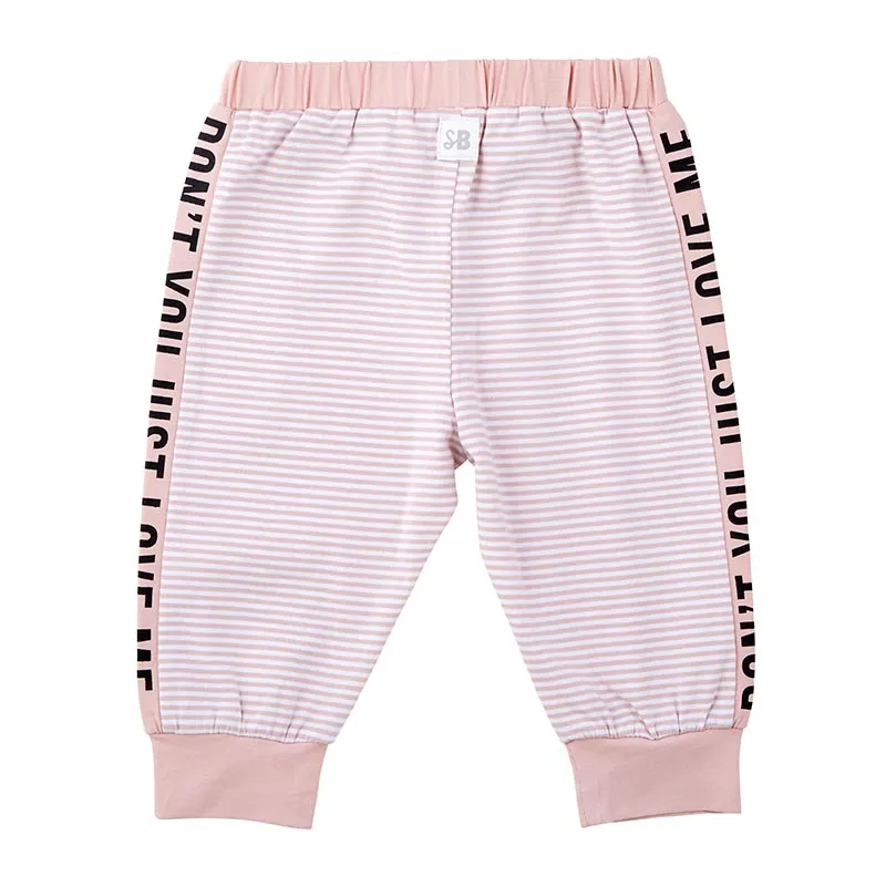 Don't You Just Love Me Drawstring Girls Pants | Blush Pink Jogger | Size 6-12 Months