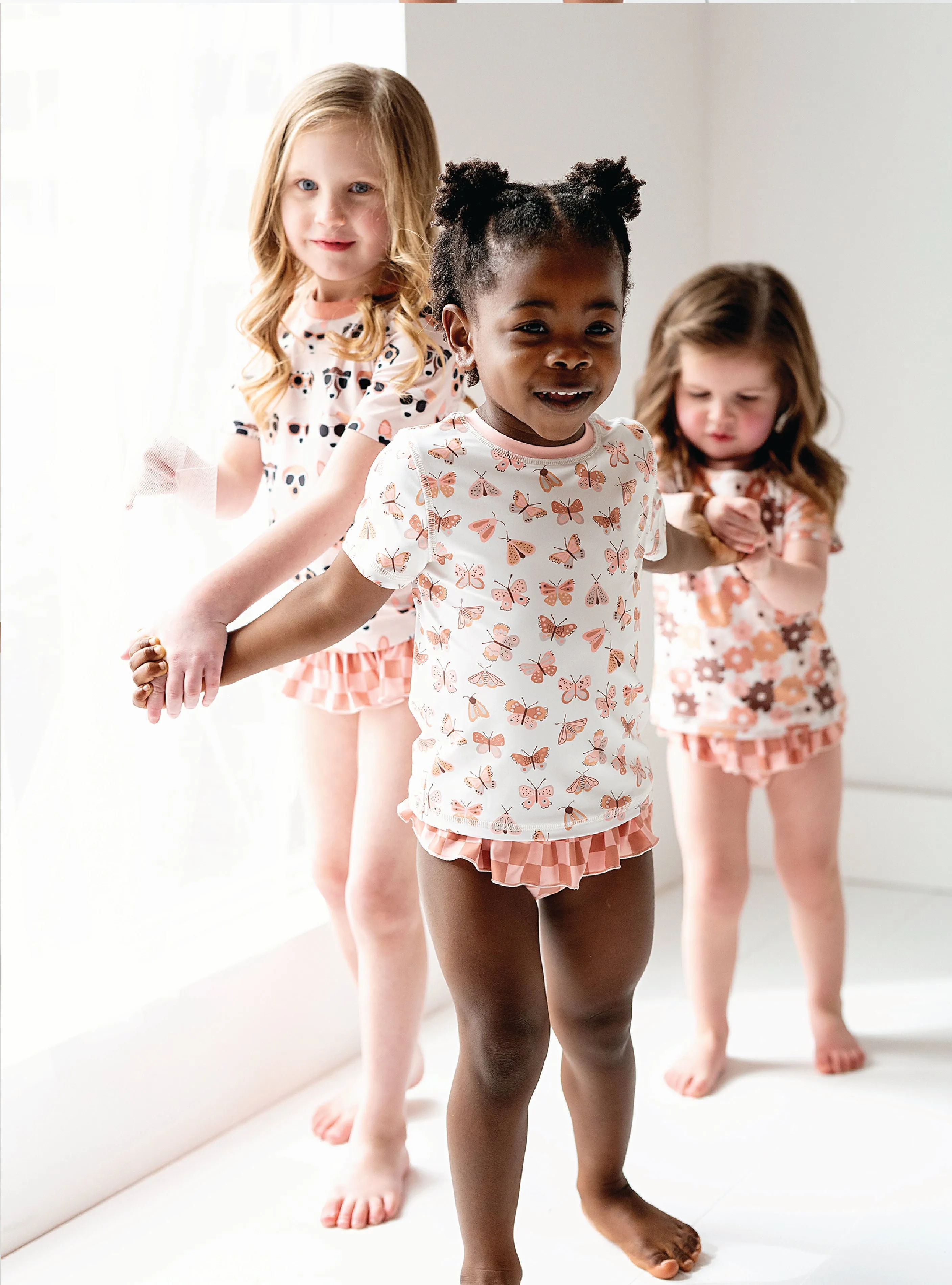 Earthy Checkered Ruffle Bottoms