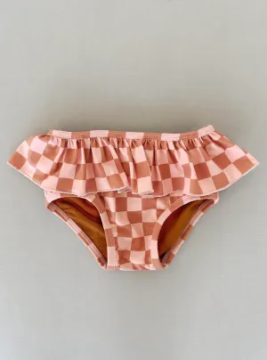 Earthy Checkered Ruffle Bottoms