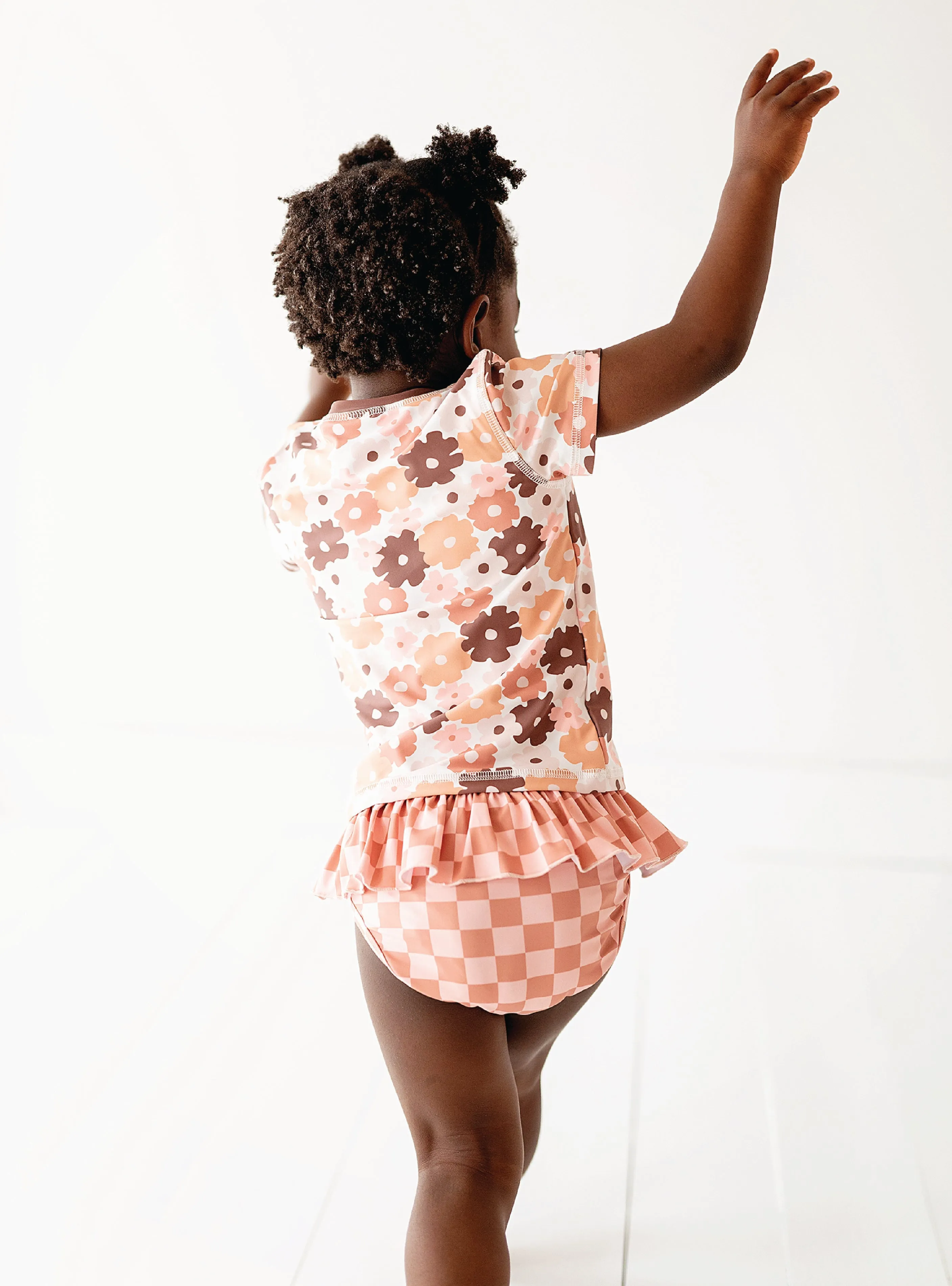 Earthy Checkered Ruffle Bottoms