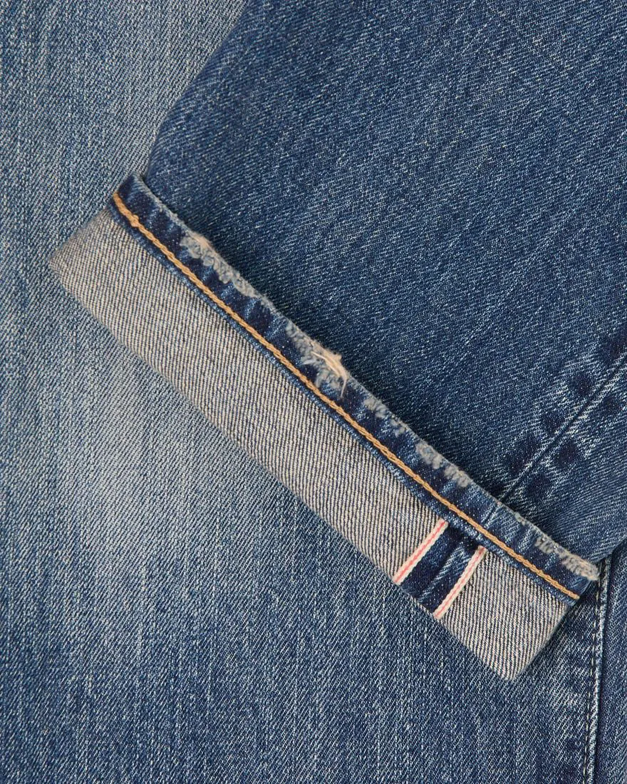 Edwin Made In Japan Regular Straight Mens Jeans - 14oz Kurabo Recycled Red Selvage Denim / Blue Mid Dark Used