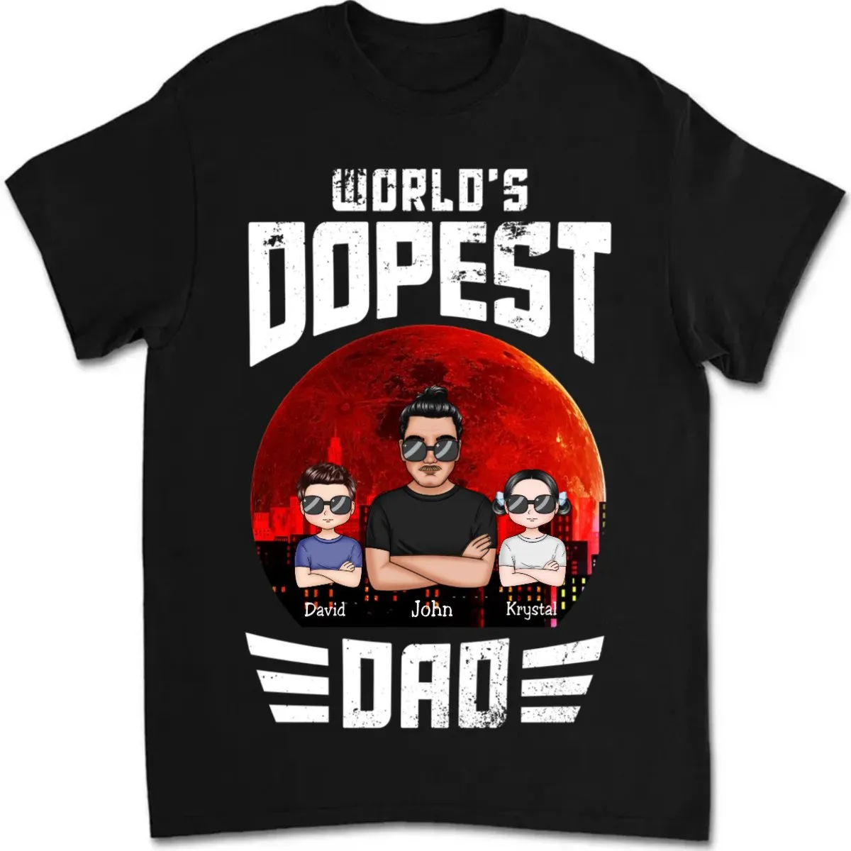 Father's Day - World's Dopest Dad - Personalized T-shirt (LH)