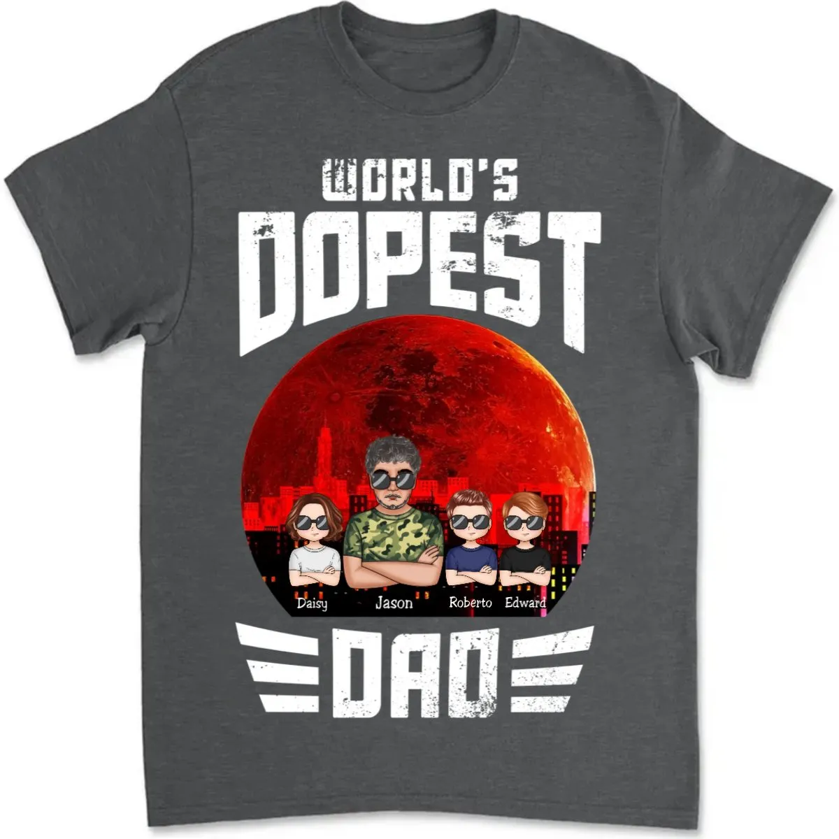 Father's Day - World's Dopest Dad - Personalized T-shirt (LH)