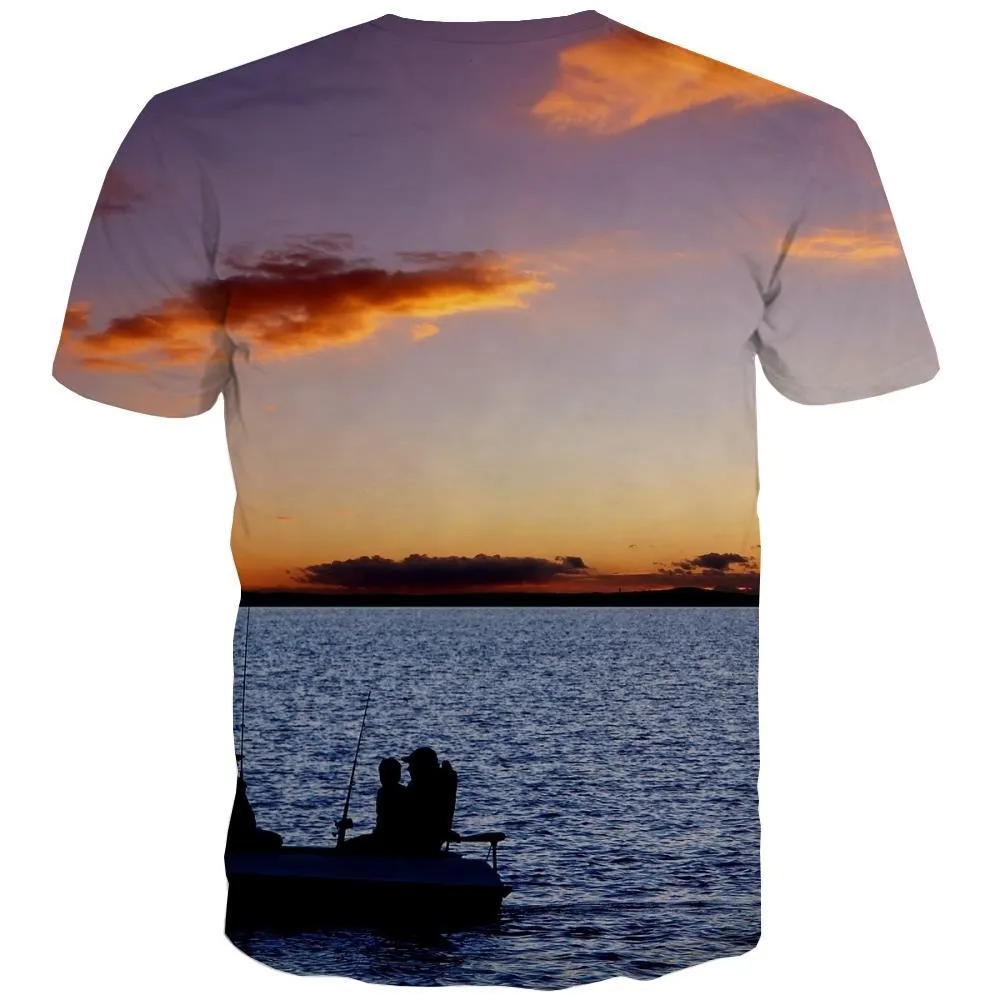 fishing T-shirt Men fish T shirts Funny sea Tshirt Printed Short Sleeve Hip hop