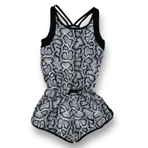 Girls Athletic Works Size 6/6X Black & White Animal Print Performance Romper