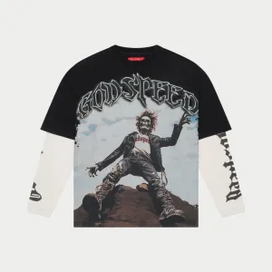 Godspeed Rocker Layered T-shirt - BLACK WASH