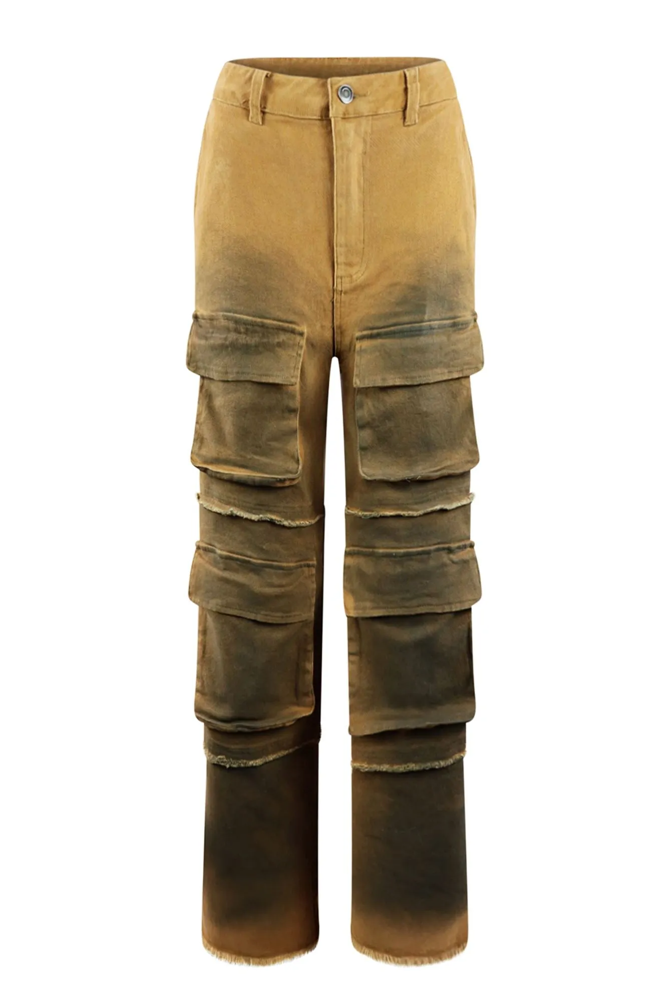 Going Higher Washed Cargo Denim Jeans