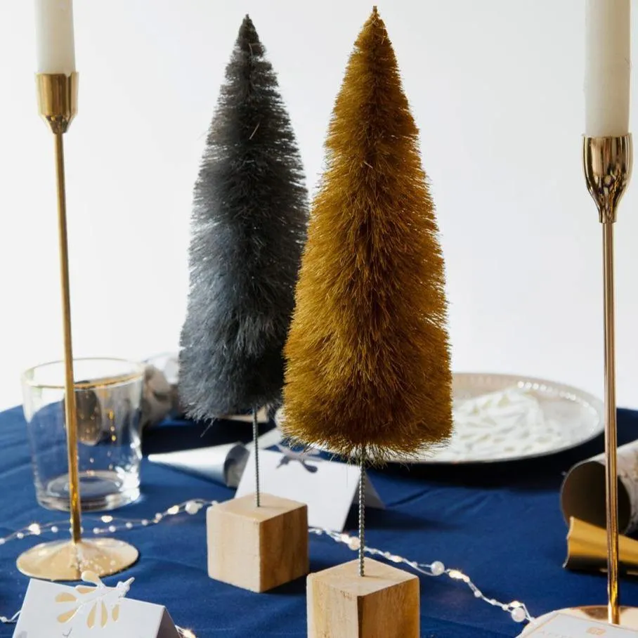 Gold And Silver Bottle Brush Trees (2 Pack)