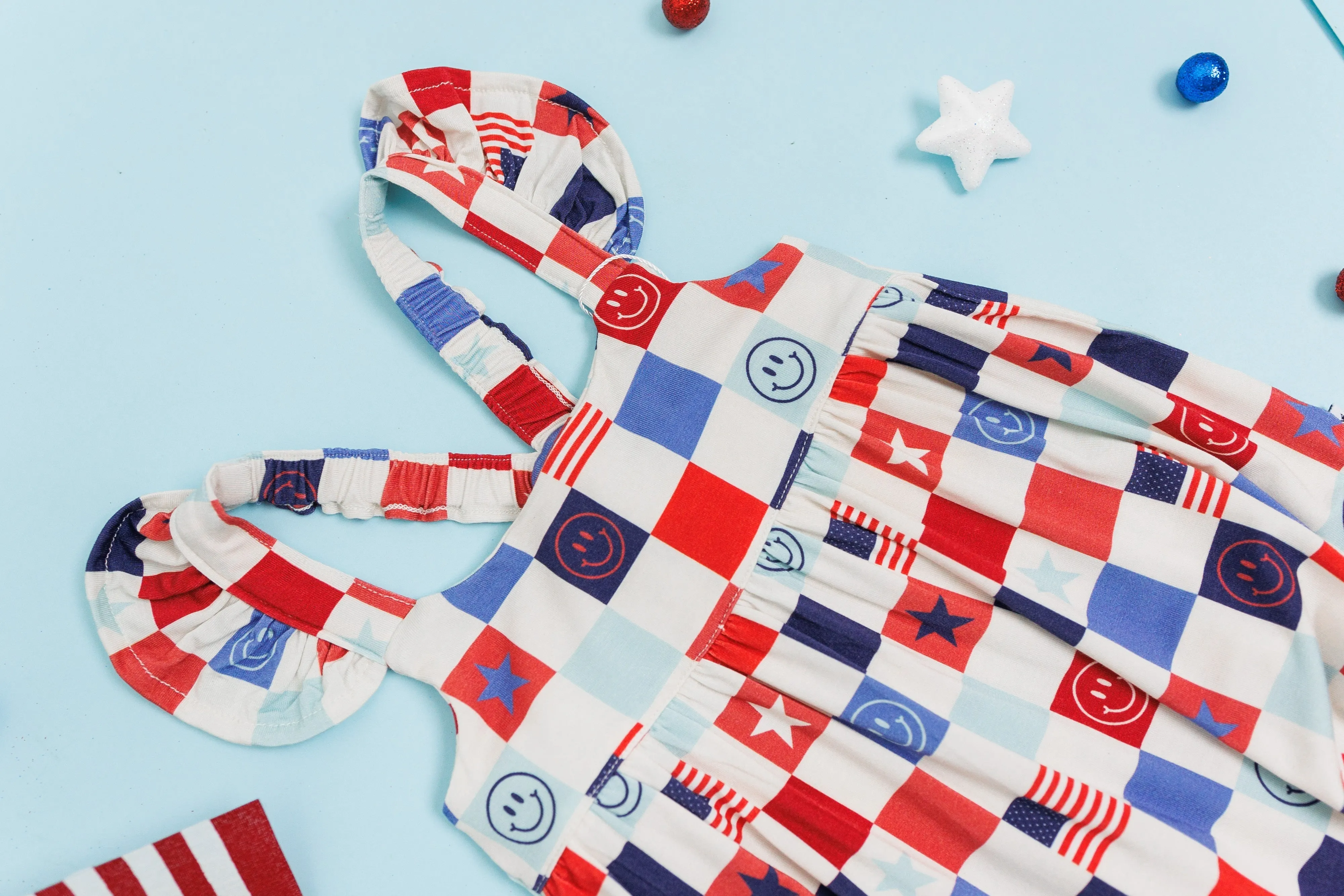 Home Of The Free Checkers Dream Bubble Romper