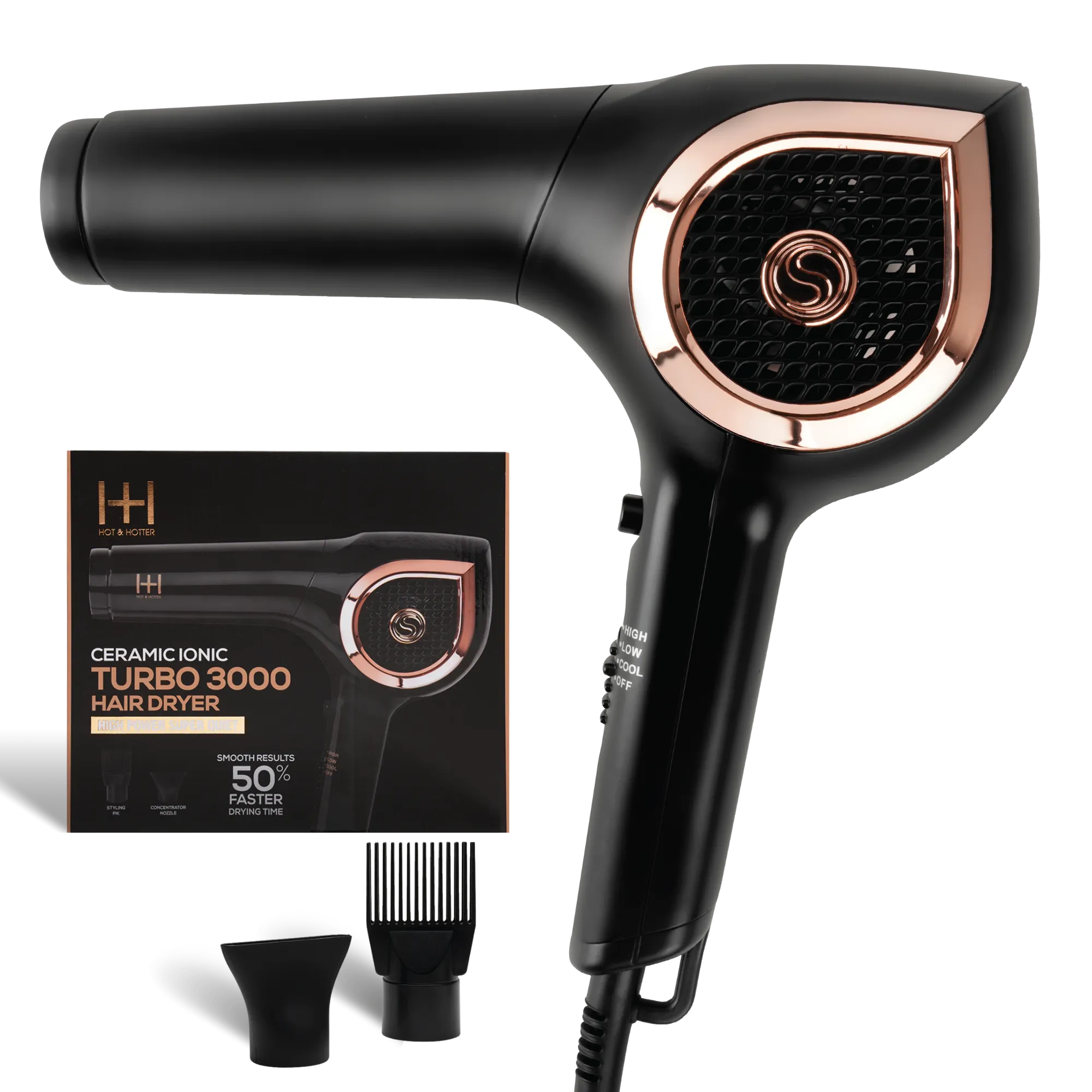 Hot & Hotter Ultimate Styling Bundle: Turbo Hair Dryer, Digital Flat Iron & 5-Barrel Curling Iron