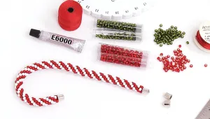 How to Make a Beaded Kumihimo Candy Cane Christmas Ornament